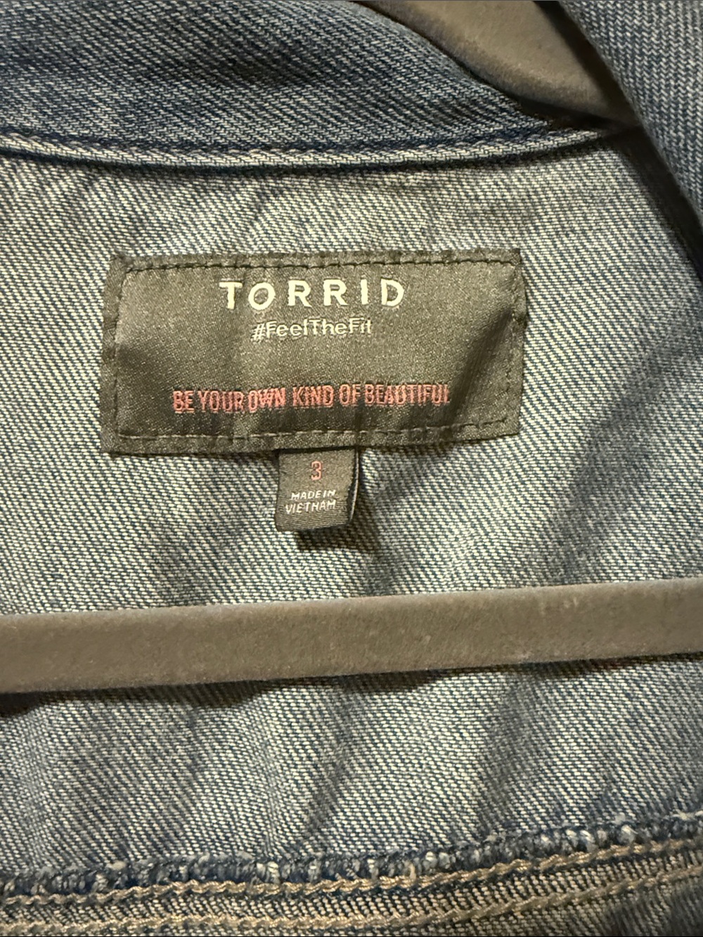 TORRID Light Wash Denim Jacket with Studded Shoulders - Picture 2 of 6
